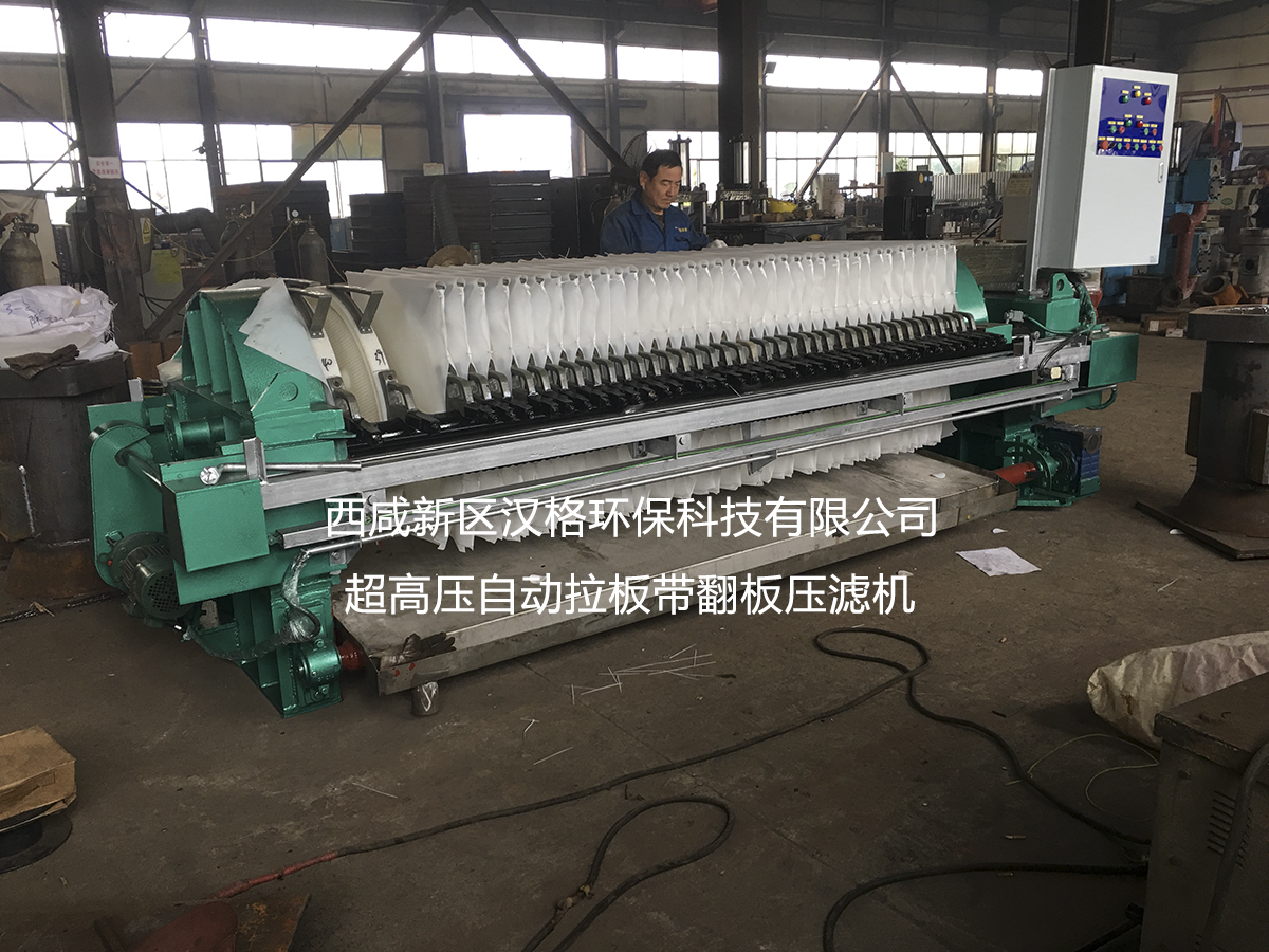 西咸新區(qū)漢格環(huán)?？萍加邢薰?自動拉板帶翻板自動保壓壓濾機